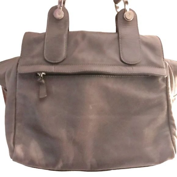 Mauve Leather Satchel Crossbody Bag - Picture 2 of 16